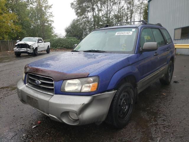 JF1SG65603H744665 - 2003 SUBARU FORESTER 2.5XS BLUE photo 2