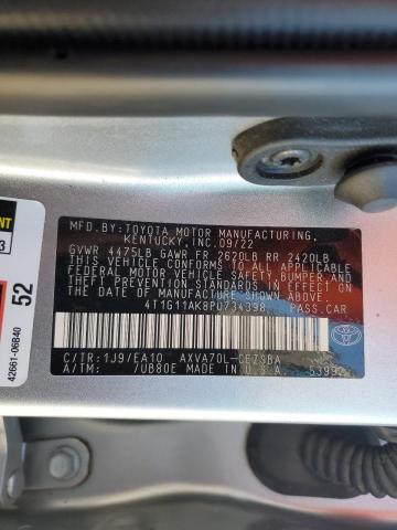 4T1G11AK8PU734398 - 2023 TOYOTA CAMRY SE NIGHT SHADE SILVER photo 12