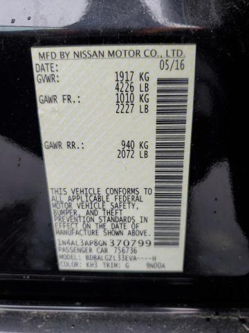 1N4AL3AP8GN370799 - 2016 NISSAN ALTIMA 2.5 BLACK photo 12