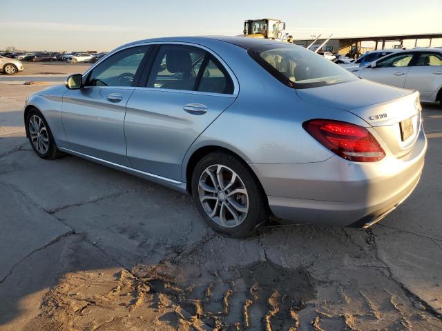 55SWF4JB5FU042947 - 2015 MERCEDES-BENZ C 300 BLUE photo 2