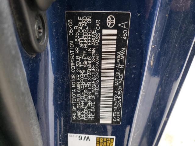 JTKDE167290279390 - 2009 TOYOTA SCION TC BLUE photo 12