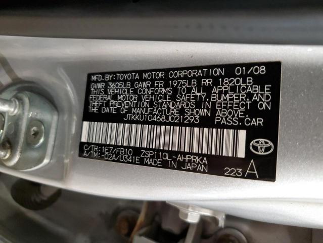 JTKKU10468J021293 - 2008 TOYOTA SCION XD SILVER photo 12