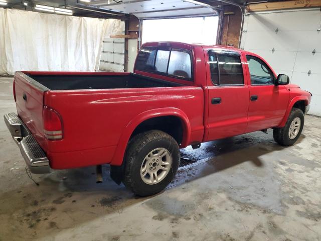 1D7HG48N23S221801 - 2003 DODGE DAKOTA QUAD SLT RED photo 3