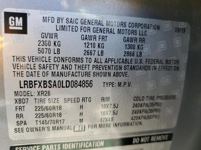 LRBFXBSA0LD084856 - 2020 BUICK ENVISION PREFERRED Boz foto 13