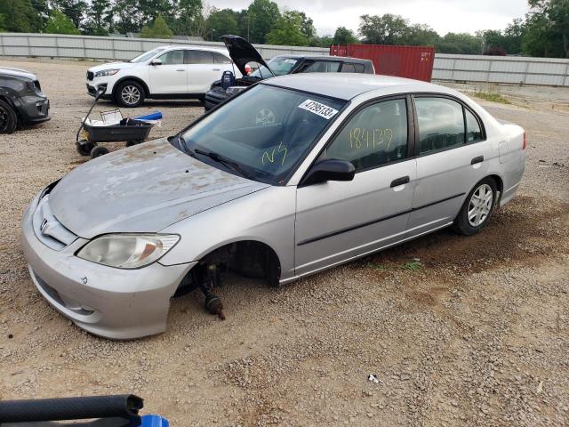 1HGES163X4L023704 - 2004 HONDA CIVIC DX VP SILVER photo 1