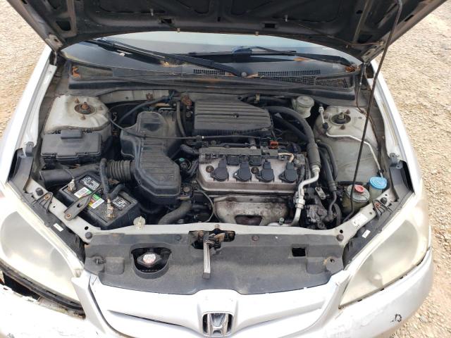 1HGES163X4L023704 - 2004 HONDA CIVIC DX VP SILVER photo 11