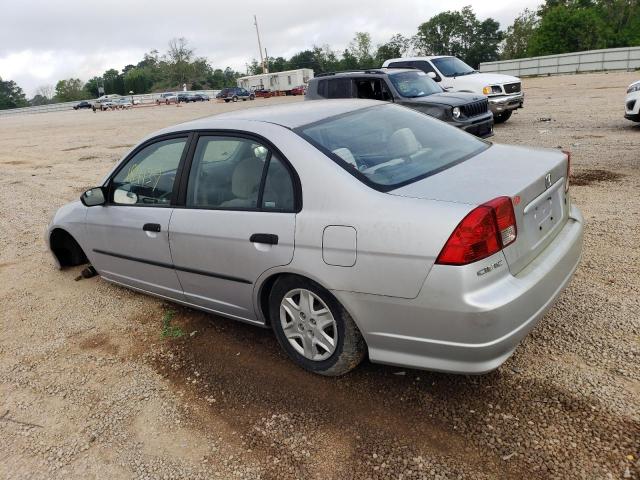 1HGES163X4L023704 - 2004 HONDA CIVIC DX VP SILVER photo 2