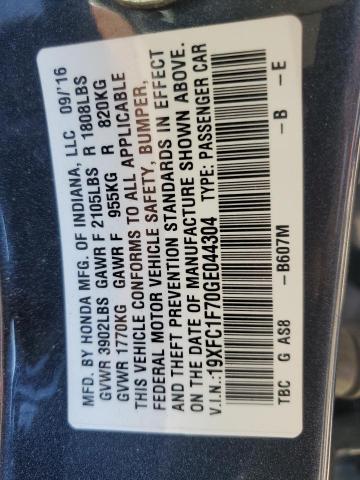 19XFC1F70GE044304 - 2016 HONDA CIVIC EXL Mavi foto 13