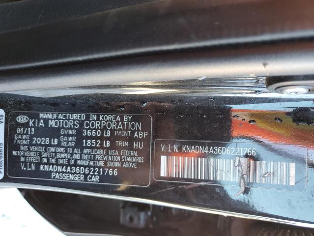 KNADN4A36D6221766 - 2013 KIA RIO EX BLACK photo 12