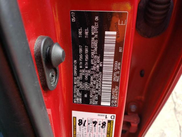 JTEBU5JR6H5454609 - 2017 TOYOTA 4RUNNER SR5/SR5 PREMIUM 红色 照片 12