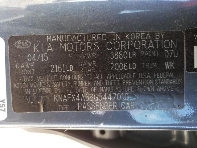 KNAFX4A68G5447010 - 2016 KIA FORTE LX GRAY photo 13