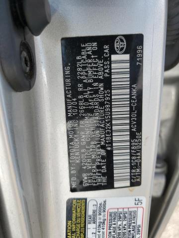 4T1BE32K15U987925 - 2005 TOYOTA CAMRY LE SILVER photo 12