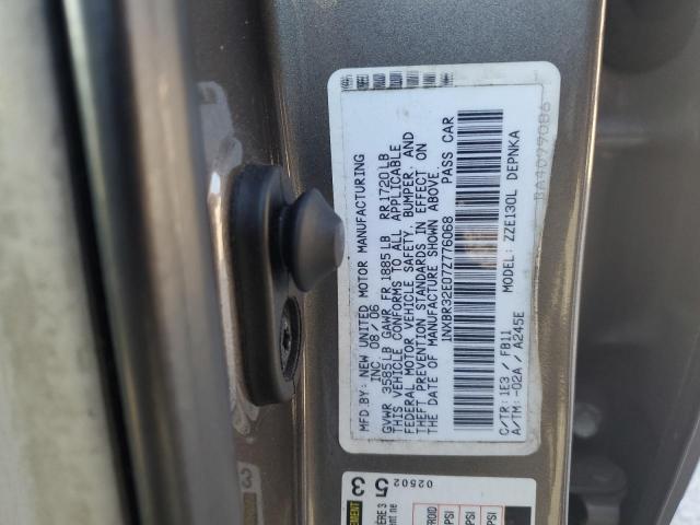 1NXBR32E07Z776068 - 2007 TOYOTA COROLLA CE GRAY photo 12