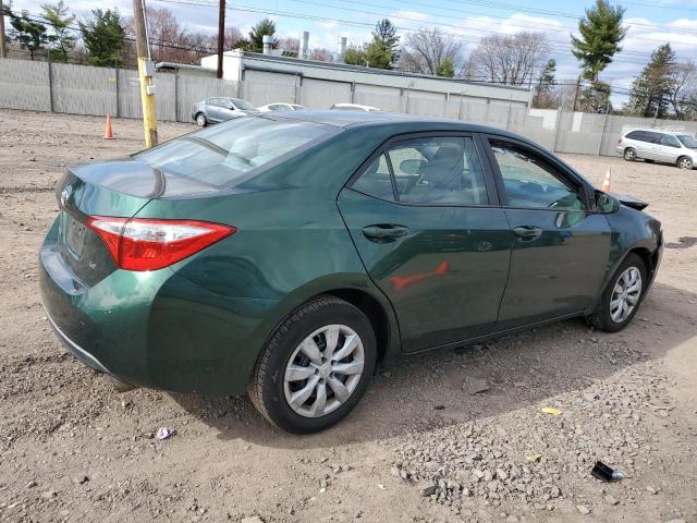 2T1BURHE2FC318587 - 2015 TOYOTA COROLLA L GREEN photo 3