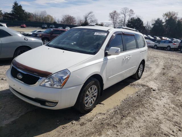 KNDMG4C79E6580947 - 2014 KIA SEDONA LX WHITE photo 1