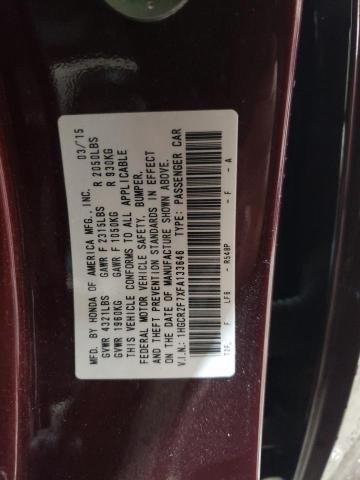 1HGCR2F7XFA133646 - 2015 HONDA ACCORD EX BURGUNDY photo 12