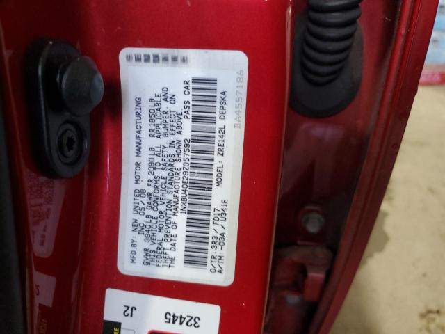 1NXBU40E29Z057592 - 2009 TOYOTA COROLLA BASE RED photo 12