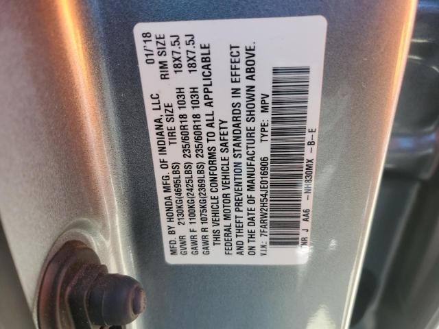 7FARW2H54JE016906 - 2018 HONDA CR-V EX SILVER photo 12