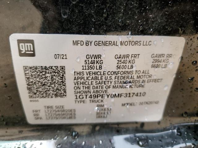 1GT49PEY0MF317410 - 2021 GMC SIERRA K2500 AT4 BLACK photo 13