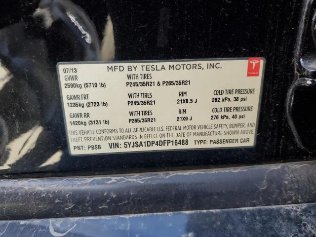 5YJSA1DP4DFP16488 - 2013 TESLA MODEL S Qara foto 12