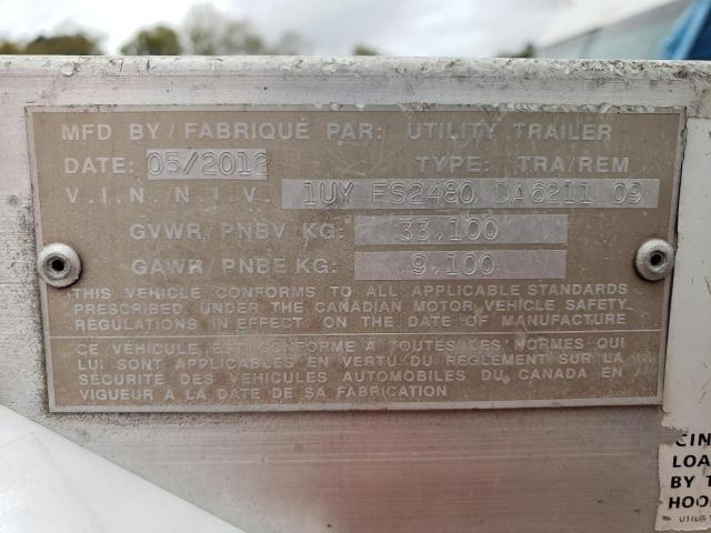 1UYFS2480DA621109 - 2013 UTILITY TRAILER Gümüş foto 10