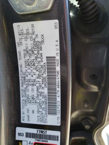 5TFJU4GNXDX049351 - 2013 TOYOTA TACOMA DOUBLE CAB PRERUNNER GRAY photo 12