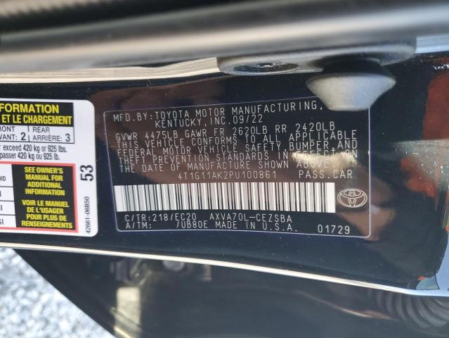 4T1G11AK2PU100861 - 2023 TOYOTA CAMRY SE NIGHT SHADE BLACK photo 13