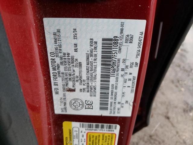 1FA6P0H77F5110889 - 2015 FORD FUSION SE RED photo 12