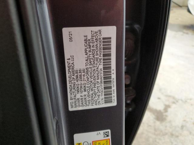 1HGCV1F58MA073724 - 2021 HONDA ACCORD EXL GRAY photo 13