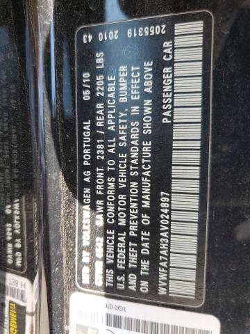 WVWFA7AH3AV024897 - 2010 VOLKSWAGEN EOS LUX 黑色 照片 12