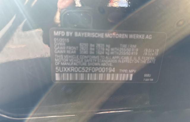 5UXKR0C52F0P00194 - 2015 BMW X5 XDRIVE35I BLACK photo 10