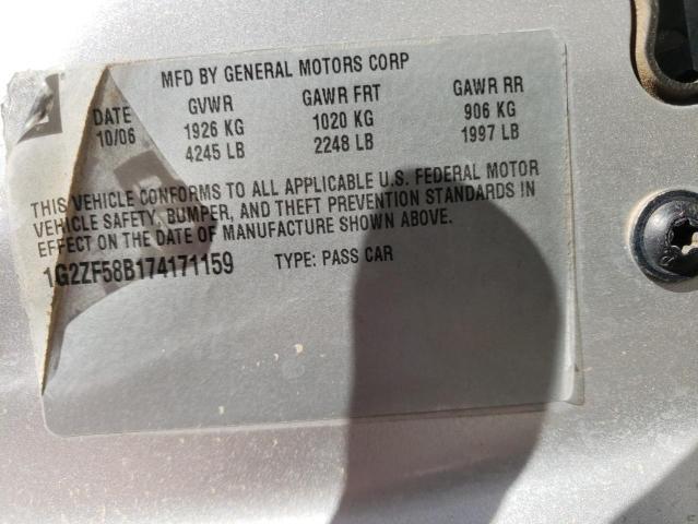 1G2ZF58B174171159 - 2007 PONTIAC G6 VALUE LEADER SILVER photo 13