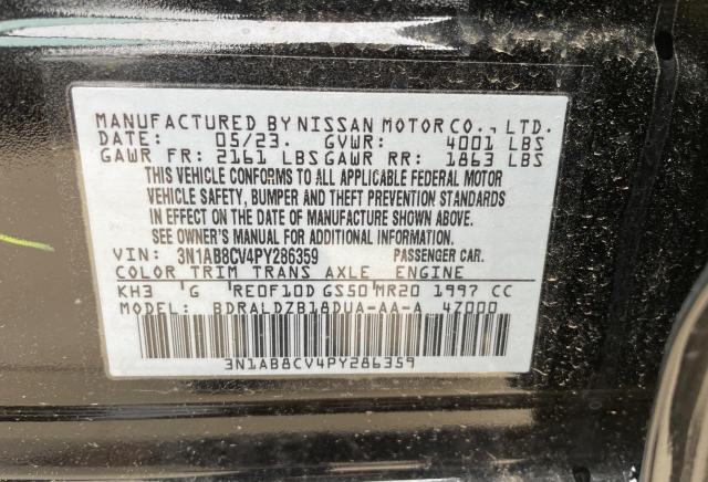 3N1AB8CV4PY286359 - 2023 NISSAN SENTRA SV BLACK photo 10