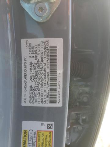 1HGCV1F34MA000400 - 2021 HONDA ACCORD SPORT GRAY photo 13