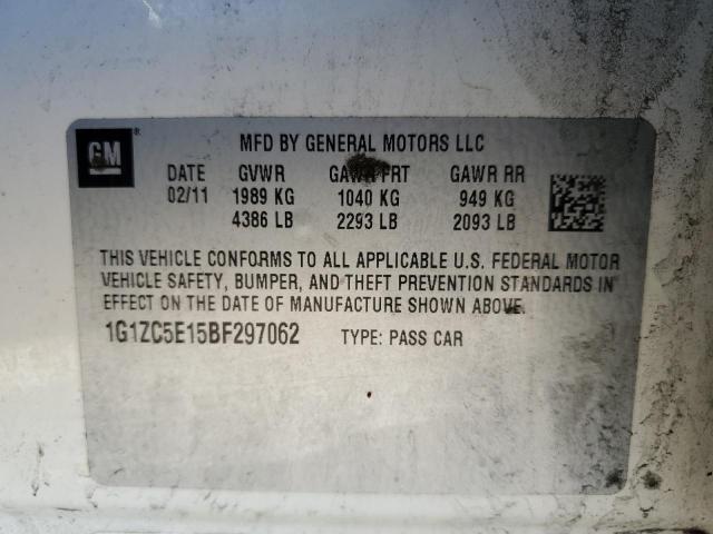 1G1ZC5E15BF297062 - 2011 CHEVROLET MALIBU 1LT 银色 照片 12