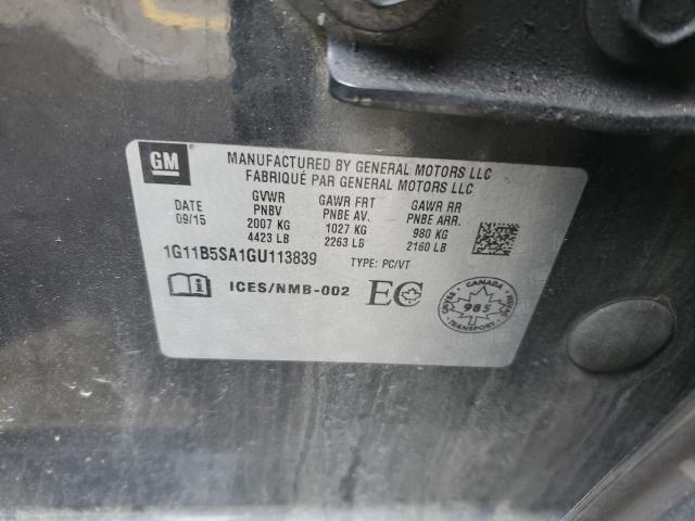 1G11B5SA1GU113839 - 2016 CHEVROLET MALIBU LIM LS BLACK photo 12