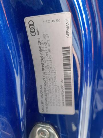 WAUD2AFR3HA001251 - 2017 AUDI A5 SPORT BLUE photo 12