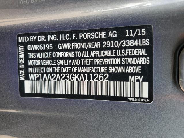 WP1AA2A23GKA11262 - 2016 PORSCHE CAYENNE GRAY photo 13