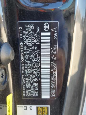 JTKJF5C70C3037179 - 2012 TOYOTA SCION TC 黑色 照片 12