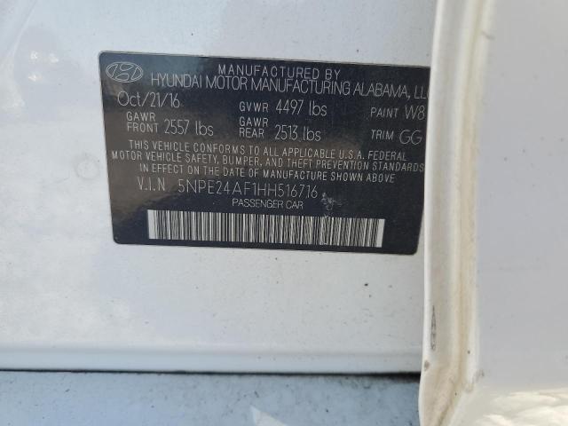 5NPE24AF1HH516716 - 2017 HYUNDAI SONATA SE WHITE photo 12