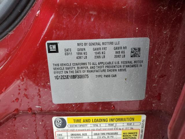 1G1ZC5E18BF308975 - 2011 CHEVROLET MALIBU 1LT 红色 照片 13