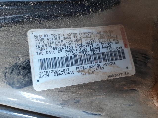 JT2GK13E9S0079007 - 1995 TOYOTA CAMRY XLE BLACK photo 12