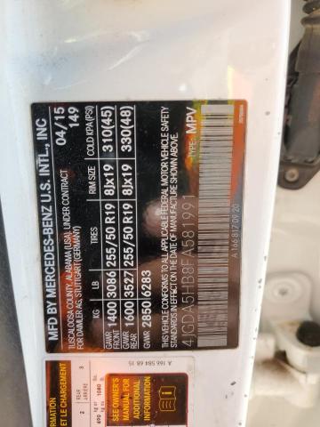 4JGDA5HB8FA581991 - 2015 MERCEDES-BENZ ML 350 4MATIC WHITE photo 13