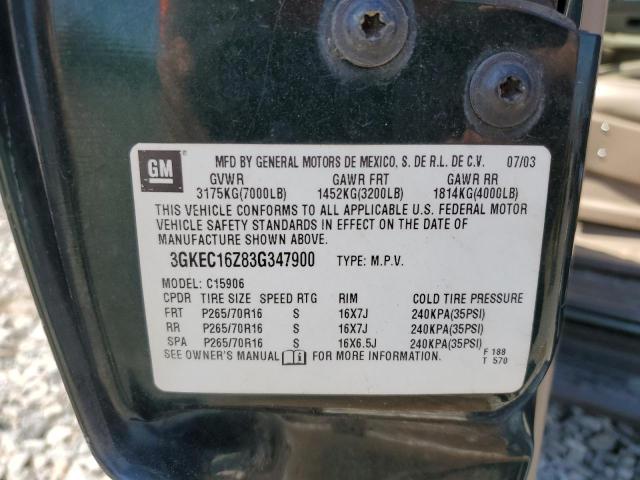 3GKEC16Z83G347900 - 2003 GMC YUKON XL C1500 GREEN photo 13