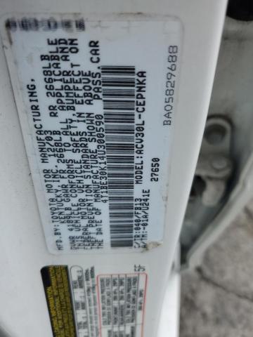 4T1BE30K14U300590 - 2004 TOYOTA CAMRY LE WHITE photo 12