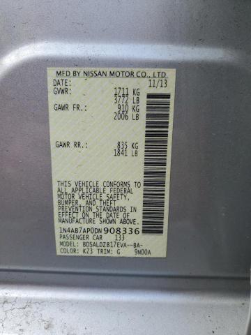 1N4AB7AP0DN908336 - 2013 NISSAN SENTRA S SILVER photo 12