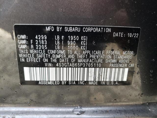 4S3GTAB65P3705110 - 2023 SUBARU IMPREZA GRAY photo 13