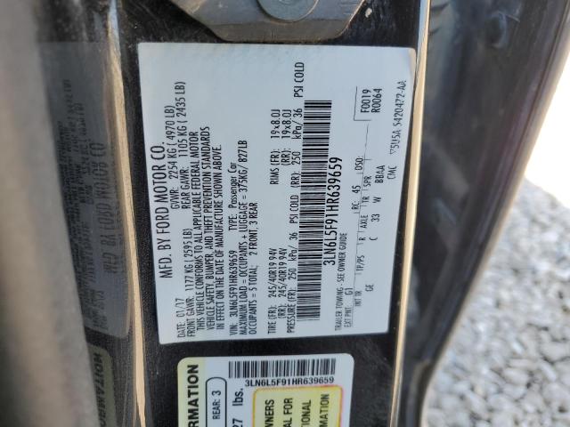 3LN6L5F91HR639659 - 2017 LINCOLN MKZ RESERVE შავი ფოტო 12