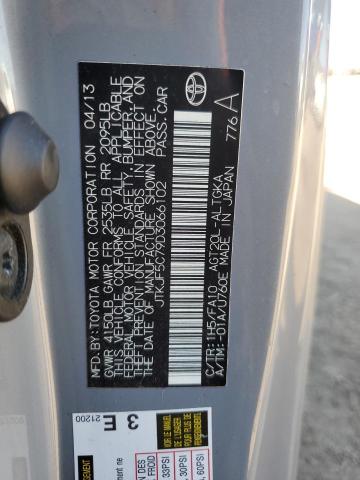 JTKJF5C79D3066102 - 2013 TOYOTA SCION TC ნაცრისფერი ფოტო 12