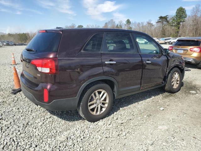 5XYKT3A65EG514576 - 2014 KIA SORENTO LX MAROON photo 3